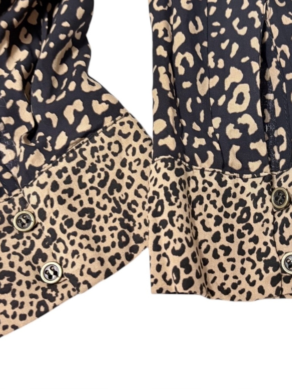 Zara Brown Leopard-Print Tie-Neck Mini Dress Sz Large - Picture 10 of 11